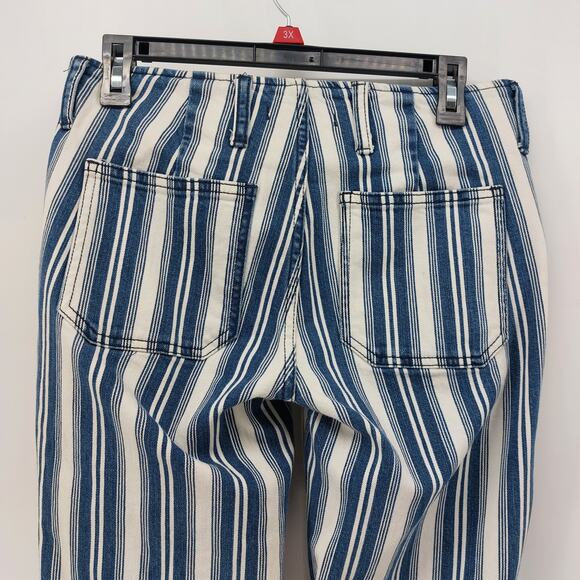 Free People Jolene Striped Blue White Bell Bottom Flared 27 - Picture 12 of 14